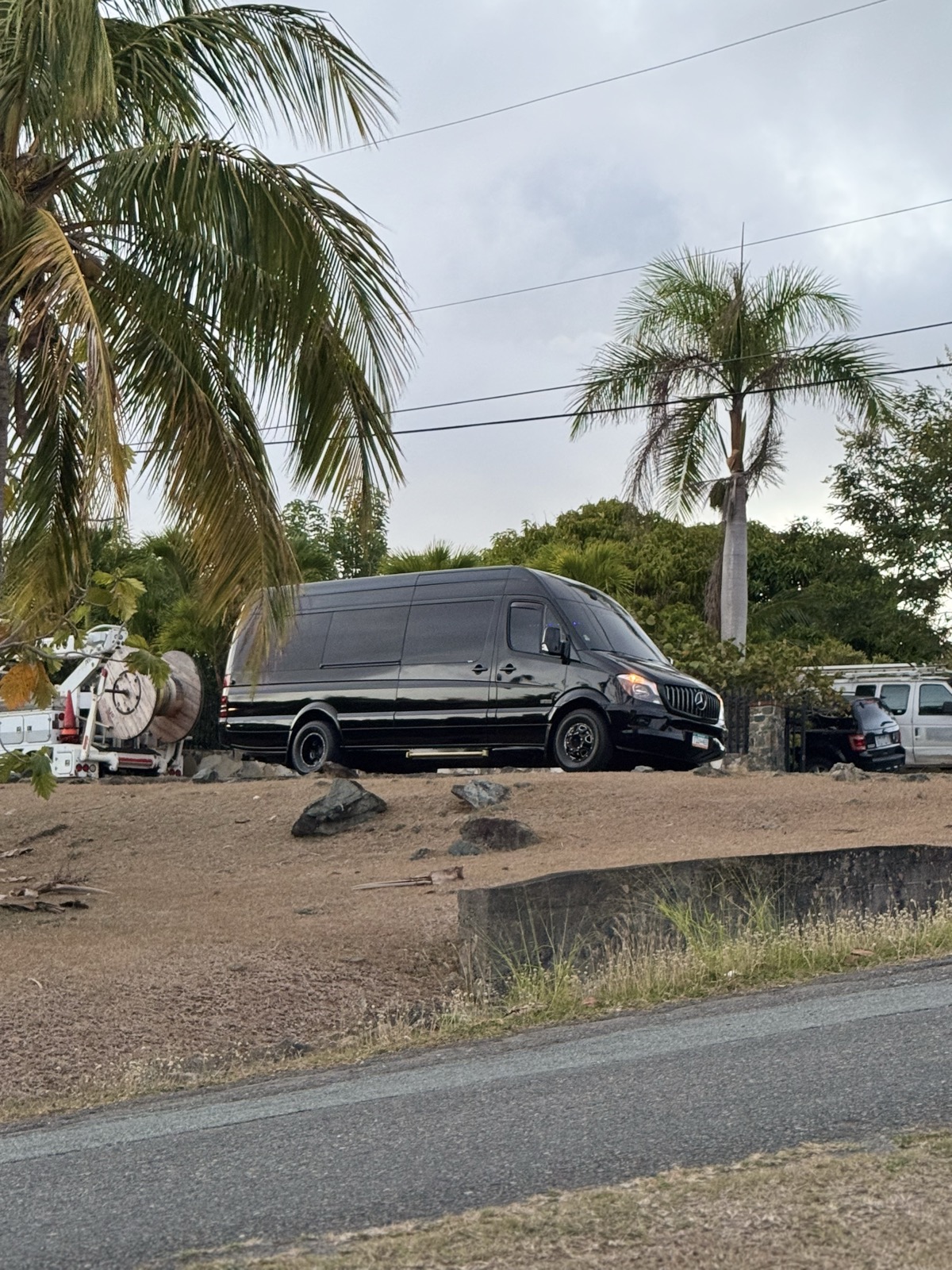 Kojak Limousine Mercedes-Benz Sprinter parked roadside in St. Thomas