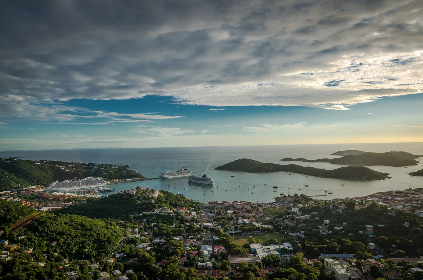 Cruise ships docked in Charlotte Amalie harbor, St. Thomas